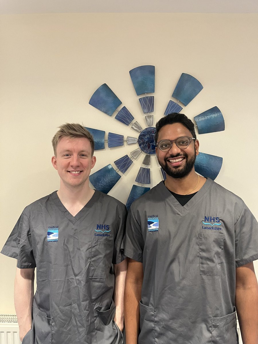 Another day, another couple of new, smiling CTFs! 

Meet Paul and Akash

Paul is a core CTF in Wishaw and Akash is a core CTF in Hairmyres 

They know loads about medicine but maybe less about ironing their nice Med Ed scrubs 

Let’s go!