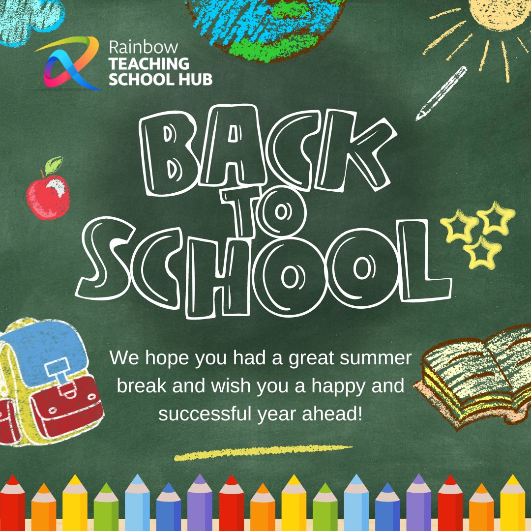 Rainbow Teaching School Hub (@rainbowtshub) on Twitter photo Welcome back to the start of another school year! The team are back, refreshed and raring to go. If you have any questions, or need any help or support email us - rainbowhub@remat.org.uk We hope you have a fantastic year! Welcome back to the start of another school year! The team are back, refreshed and raring to go. If you have any questions, or need any help or support email us - rainbowhub@remat.org.uk We hope you have a fantastic year!