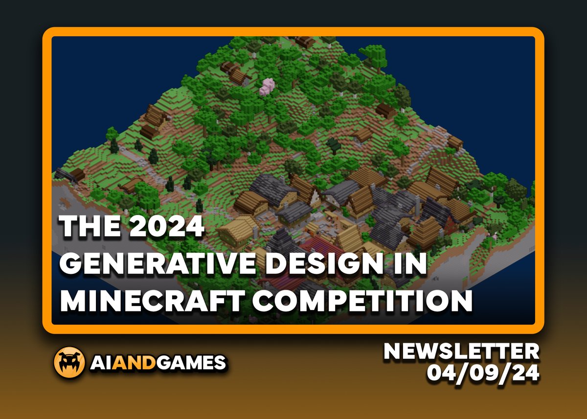 AI and Games (@aiandgames) on Twitter photo In the latest edition of the #AIandGames newsletter - sponsored by <a href="/LoveFearLearn/">Little Learning Machines 🧠 OUT NOW⚡</a>, I welcome <a href="/ChristophSalge/">Christoph Salge</a> from <a href="/UniofHerts/">University of Hertfordshire</a> to talk about this years GDMC competition (<a href="/GenDesignMC/">Generative Design in Minecraft Competition (GDMC)</a>): an annual event to design #Minecraft settlements using #AI and PCG.
open.substack.com/pub/aiandgames… In the latest edition of the #AIandGames newsletter - sponsored by <a href="/LoveFearLearn/">Little Learning Machines 🧠 OUT NOW⚡</a>, I welcome <a href="/ChristophSalge/">Christoph Salge</a> from <a href="/UniofHerts/">University of Hertfordshire</a> to talk about this years GDMC competition (<a href="/GenDesignMC/">Generative Design in Minecraft Competition (GDMC)</a>): an annual event to design #Minecraft settlements using #AI and PCG.
open.substack.com/pub/aiandgames…