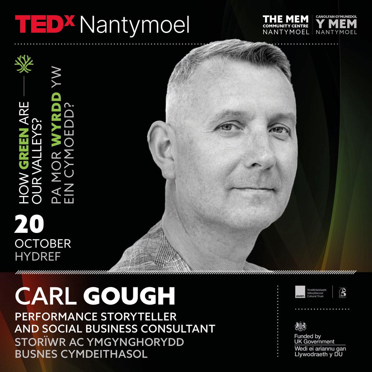 TEDxNantymoel (@tedxnantymoel) on Twitter photo Carl Gough @StorytellerCarl has spent over 20 years as a Social Business Consultant and more than 12 years as a performance storyteller, using myths, legends, and folktales to inspire community connections. ted.com/tedx/events/57…
Thank you to @awen_wales for their support! Carl Gough @StorytellerCarl has spent over 20 years as a Social Business Consultant and more than 12 years as a performance storyteller, using myths, legends, and folktales to inspire community connections. ted.com/tedx/events/57…
Thank you to @awen_wales for their support!