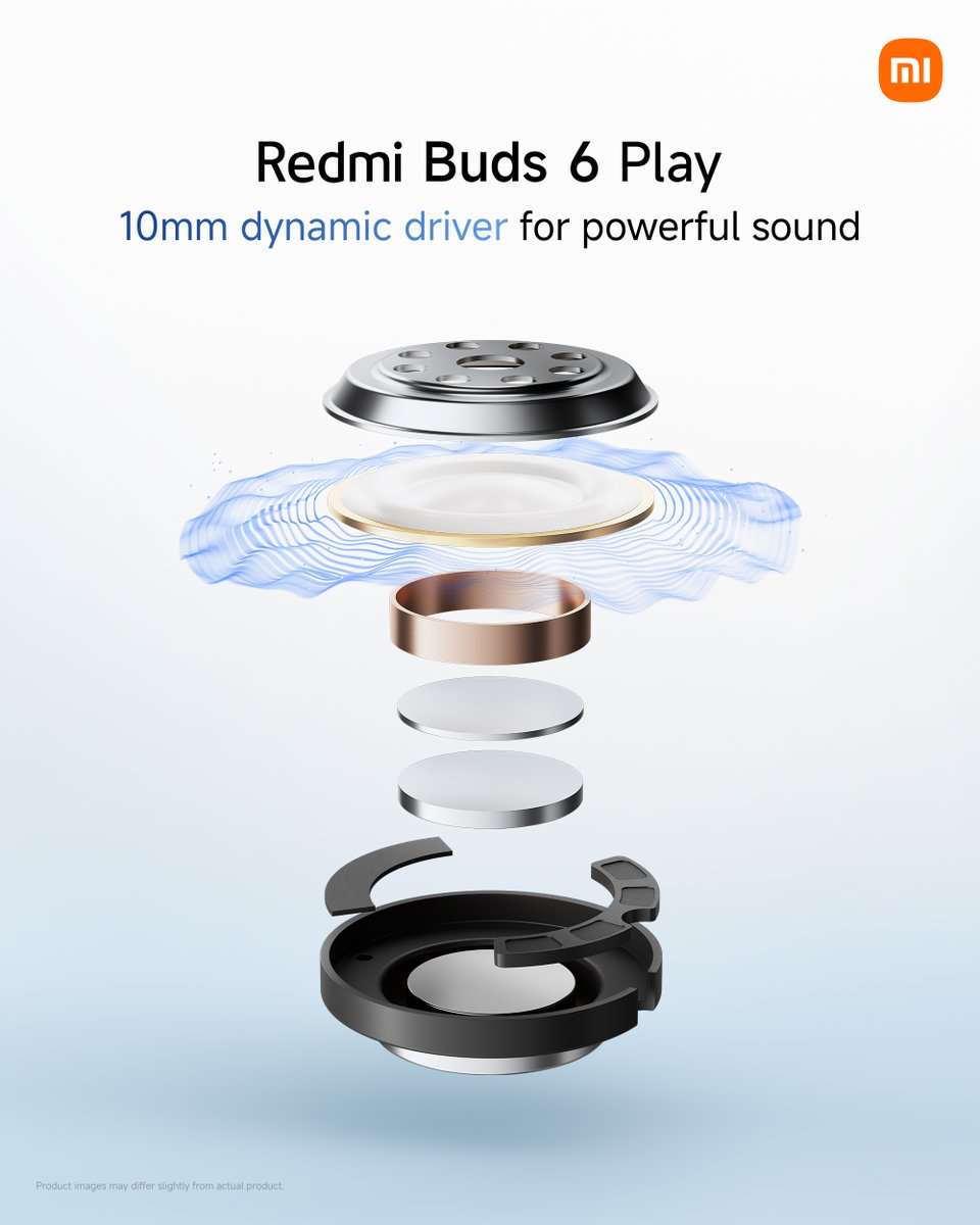 Xiaomi's tweet image. 5 EQ settings + 10mm dynamic driver + AI noise reduction

#RedmiBuds6 Play is your go-to entry-level earbuds.