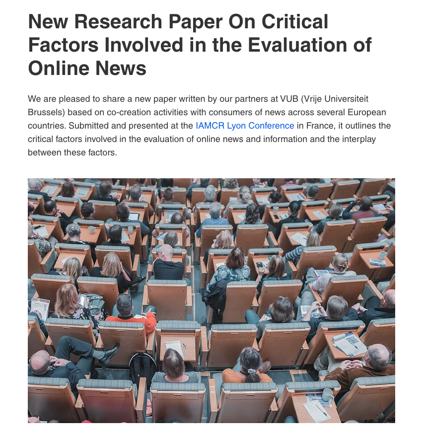 Excited to share this research paper from <a href="/VUBrussel/">VUB</a>, presented at the IAMCR Lyon Conference last year, which explores the critical factors in evaluating online news across Europe through co-creation with news consumers.

titanthinking.eu/post/new-resea…