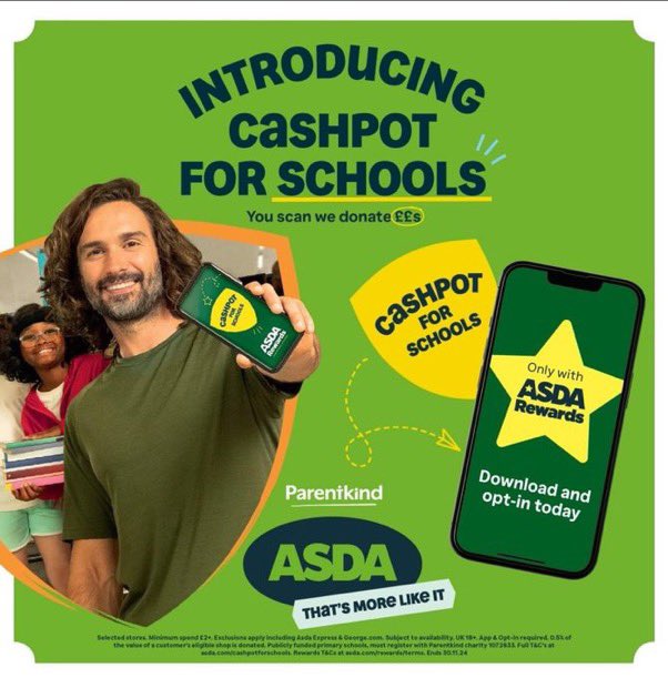 DunipacePS's tweet image. Calling all families, friends, former pupils of Dunipace Primary School. 

If you shop in Asda, please download the Asda rewards app, opt in to cashpot for schools and select Dunipace Primary School so we can get some extra donations for the school!