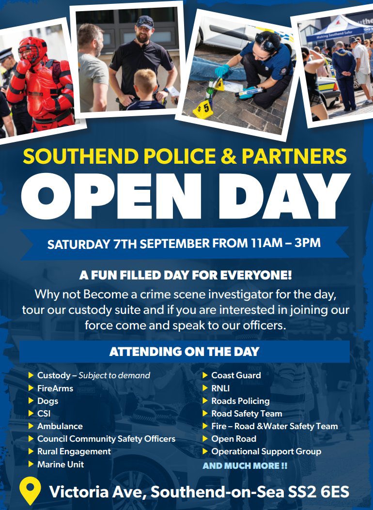 Join our partners @EPSouthend on their open day this Saturday 11am - 3pm, lots going on. @DanJamesNelson <a href="/MartinTerryIND/">MartinTerryIND</a> <a href="/YourSouthend/">Your Southend</a>  <a href="/SouthendCityC/">Southend-on-Sea City Council</a>  <a href="/Southend_CSP/">Safer Southend</a>