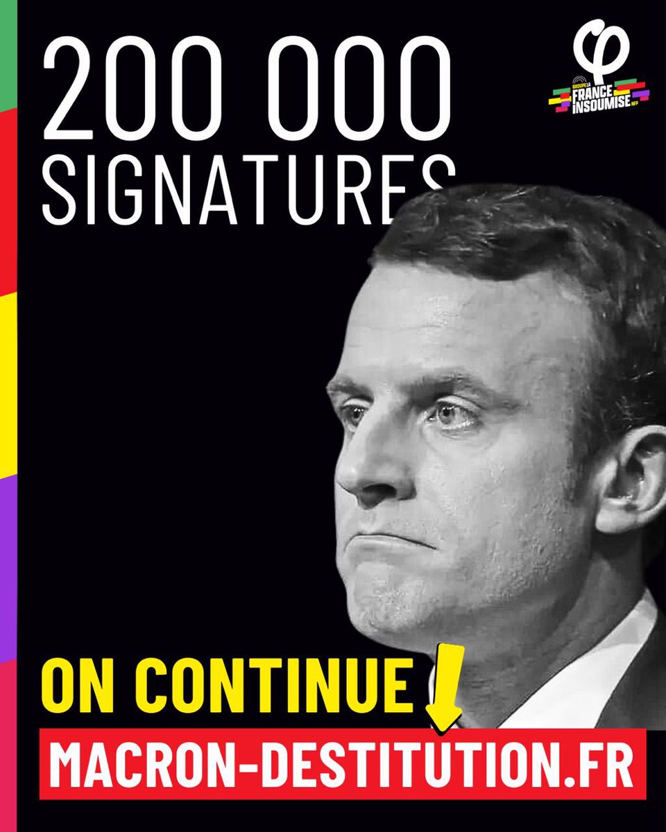 ALeaument's tweet photo. 200 000 signatures pour destituer Macron 🎉

On continue !

➡️ Signez la pétition https://t.co/JFTY5hOV35
➡️ Rendez-vous dans la rue samedi 7 septembre https://t.co/xGSLUSJrU6