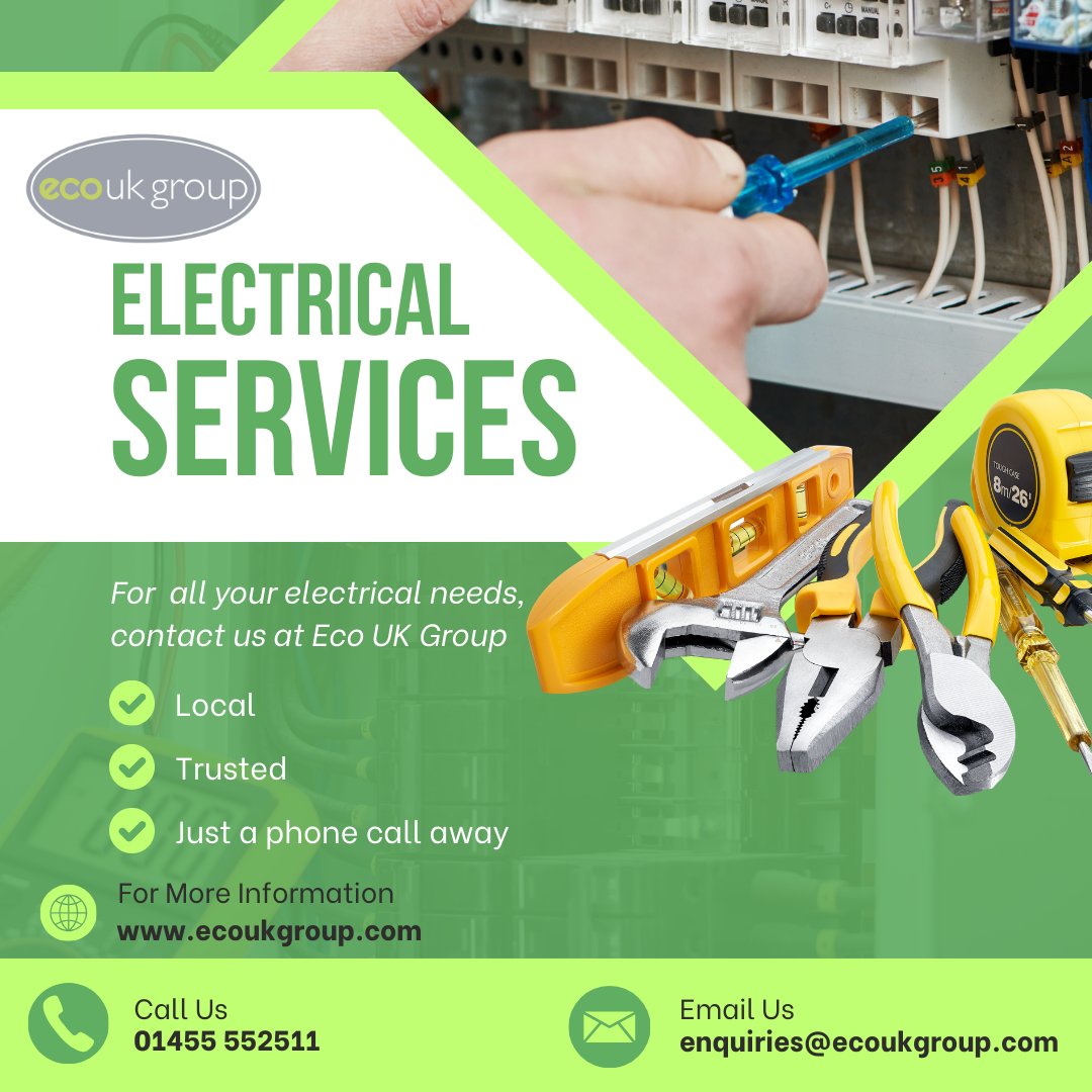 EcoUKGroup's tweet photo. Eco UK Group Electrical Installers - Powering Your World with Excellence!
#electrician #electricalservices #localelectrician #trustedelectrician #electrical https://t.co/WSClpNpiMr