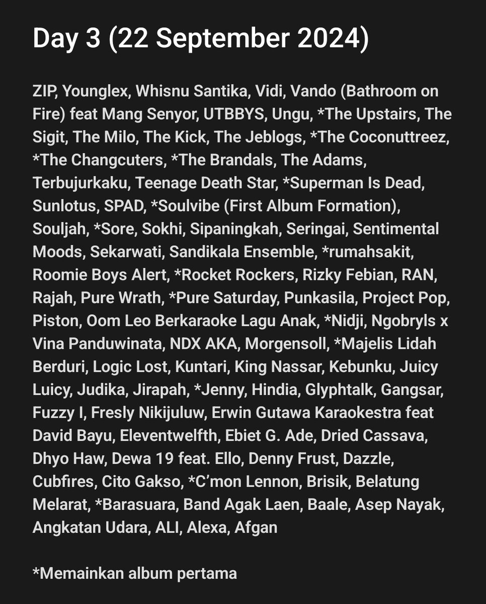 xallehrazax's tweet photo. Daily Lineup Pestapora 2024 🍒🍍🍓🍇 https://t.co/VDtKhUPlyv