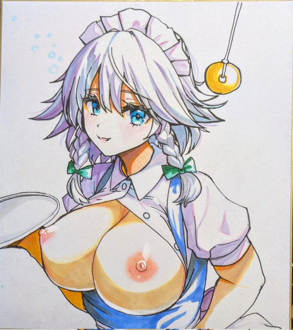 台湾例大祭用の色紙2枚目、催眠咲夜さんだいたいでけた 