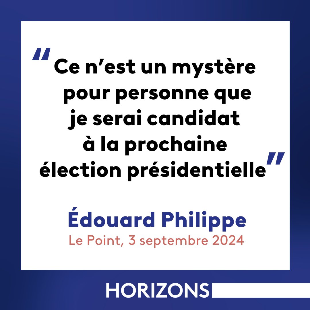 🚨 « Ce n’est un mystère pour personne que je serai candidat à la prochaine élection présidentielle. (…) Je me prépare pour proposer des choses aux Français. Ce que je proposerai sera massif. Les Français décideront. » <a href="/EPhilippe_LH/">Edouard Philippe</a> 

Découvrez son interview exclusive dans