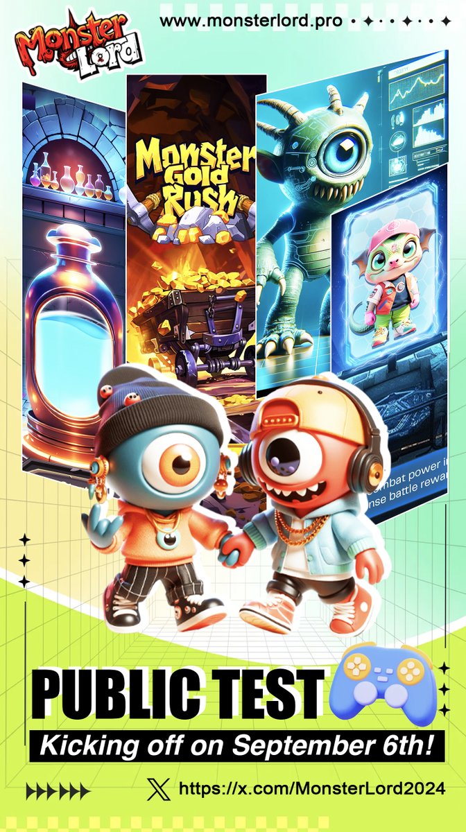 MonsterLord2024's tweet photo. ⏳Only two days left until the test event begins! 
ℹ️Check out the summaries and gameplay for our three exciting games! Getting a head start will help you perform better during the test and boost your chances of winning amazing rewards! 💰💰🚀🚀
🌟Monster Factory↘️ https://t.co/HHoZKVcqDq
🌟Monster Gold Rush↘️ https://t.co/Hiv8ew8EdM
🌟Dragon Box↘️ https://t.co/HFrn0koYCE
💟Don’t miss out—dive in and get ready for the adventure ahead! 👾🌟
#GameFi #Metaverse #P2E #NFT #SolanaProjects $SOL #BlockchainGaming