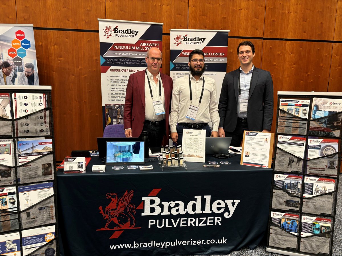 Meet Bradley Pulverizer Design engineers Zaki Hussaini, MEng, and Dr. Osamh S. Alshahed, along with VP and Operations Manager Ian Hancock, at the CHOPS show. Stop by the booth to discover more about our specialized classification solutions. #CHOPS #ParticulateSolids