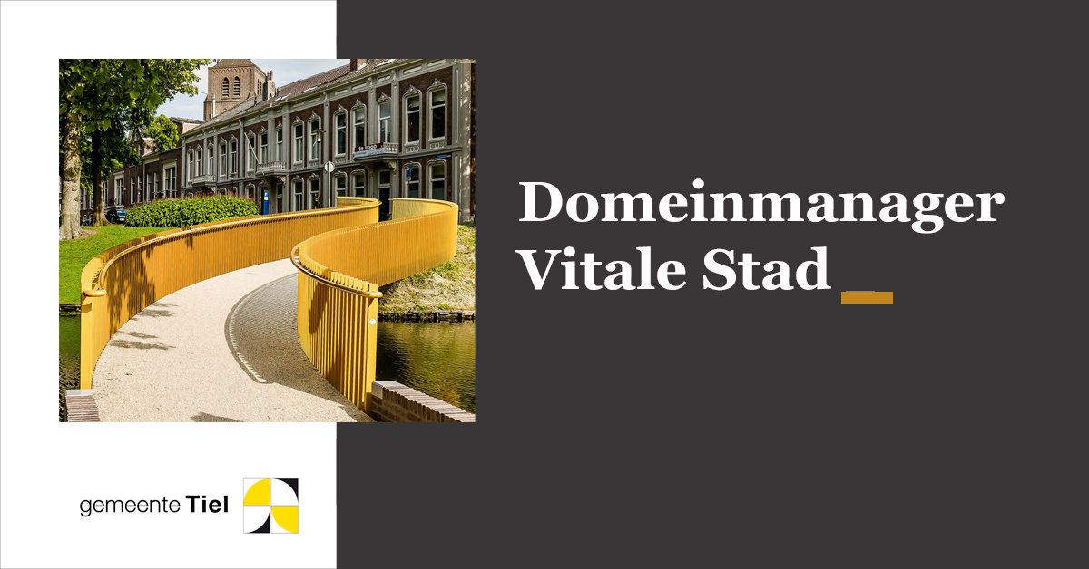 BvEquipe's tweet photo. 𝗘𝗶𝗻𝗱 𝗱𝗲𝘇𝗲 𝘄𝗲𝗲𝗸 𝗼𝗻𝗹𝗶𝗻𝗲! 
Als Domeinmanager Vitale Stad bij Gemeente Tiel stuur je drie teams aan, die werken aan wonen, cultuur, recreatie, toerisme, klimaat en duurzaamheid. Als MT-lid draag je bij aan de economische en ruimtelijke ontwikkeling van Tiel. https://t.co/XhEITHMc23