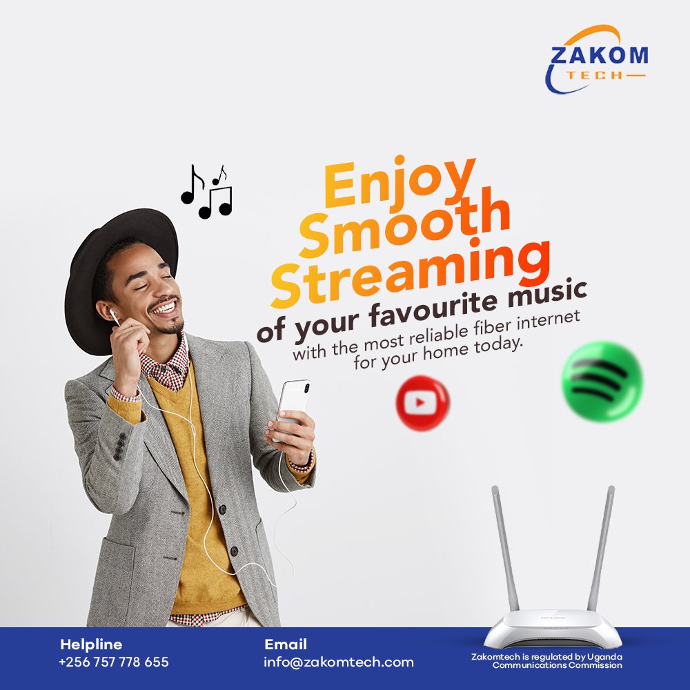 ZakomTech's tweet image. Vibe out to your favorite tunes with seamless music streaming courtesy of Zakom Fiber #internet #fiber #unlimitedinternet