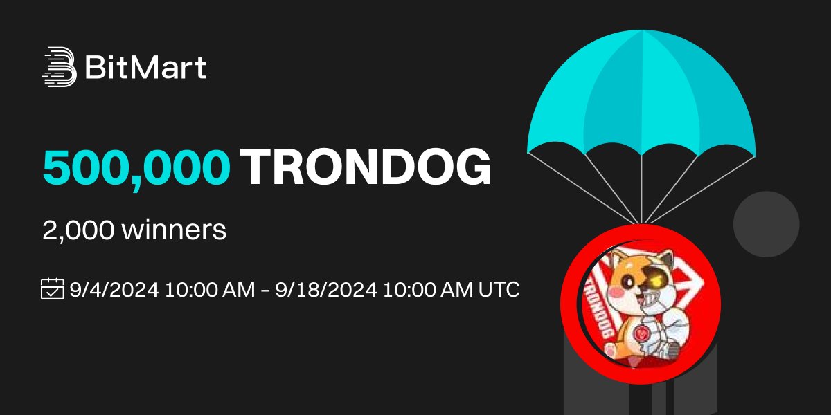🌟 #BitMart X #TRONDOG #Airdrop 🌟

1️⃣Follow
<a href="/BitMartExchange/">BitMart</a> &amp; <a href="/BitMartResearch/">BitMart Research｜$BMX HODLer</a> &amp; <a href="/TronDogMeme/">TronDog</a>
2️⃣Join t.me/BitMartExchange &amp; t.me/TronDog_Meme
3️⃣RT &amp; Tag 3 frds &amp; Like
4️⃣Fill in forms.gle/fVViv2zB3ypwAi…

🎁 2,000 winners / 500,000 $TRONDOG
Register 👉