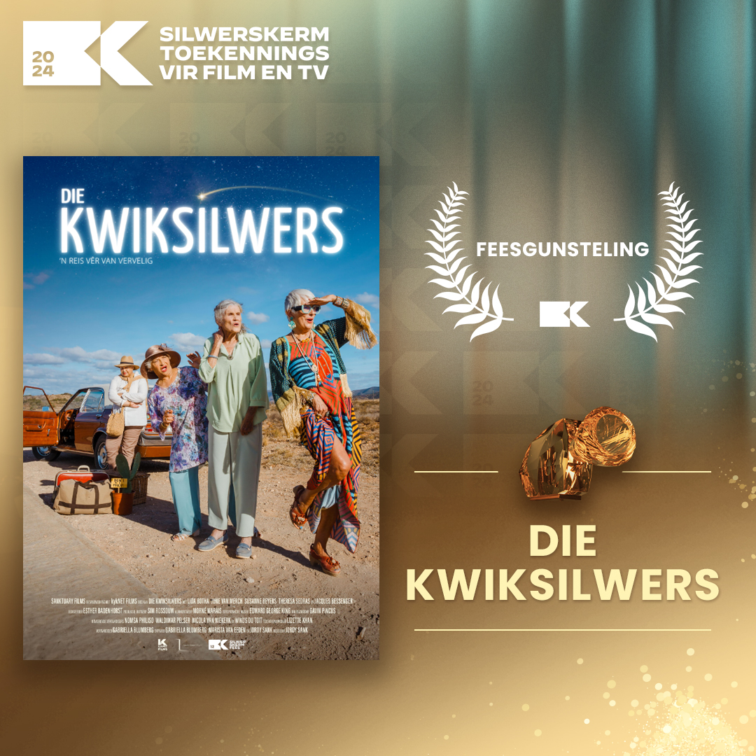 Silwerskermfees (@silwerskermfees) on Twitter photo Tydens die <a href="/kykNETtv/">kykNET TV</a> #Silwerskermfees mag slegs feesgangers vir hulle Feesgunsteling stem. "Die Kwiksilwers" het met hierdie toekenning weggestap.
Meer inligting oor die film sal op 'n latere stadium op die #kykNET webblad gedeel word.
Trots geborg deur <a href="/Openserve/">Shuffle Open Serve</a> en <a href="/CityofCT/">City of Cape Town</a>. Tydens die <a href="/kykNETtv/">kykNET TV</a> #Silwerskermfees mag slegs feesgangers vir hulle Feesgunsteling stem. "Die Kwiksilwers" het met hierdie toekenning weggestap.
Meer inligting oor die film sal op 'n latere stadium op die #kykNET webblad gedeel word.
Trots geborg deur <a href="/Openserve/">Shuffle Open Serve</a> en <a href="/CityofCT/">City of Cape Town</a>.