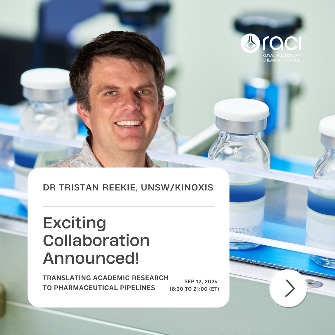 Hear from Dr. Tristan Reekie about Kinoxis Therapeutics’ $273 million deal with Boehringer Ingelheim to develop drugs for psychiatric disorders.  
  
Learn about their journey to Phase 2 clinical trials.  
   
🔗 bit.ly/4cGDhBh  
  
#RACI #ozchem #pharmaceutical #NBG1686