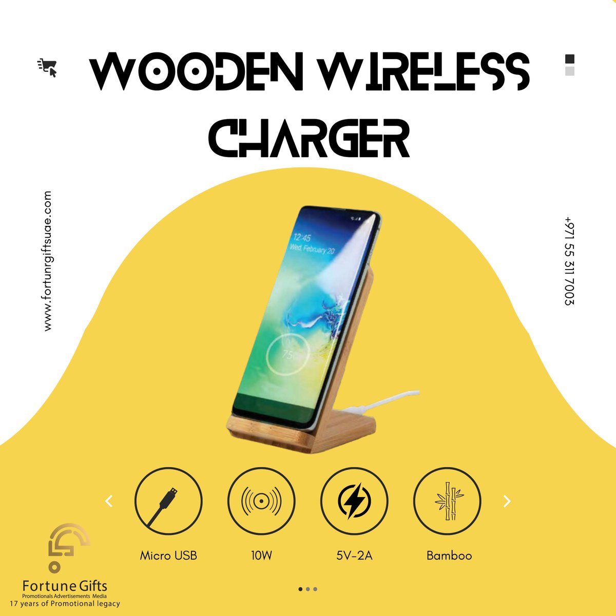 fortunegiftsuae's tweet image. 🔋 Charge Your Devices with Nature’s Touch!
Our Wooden Wireless Charger combines eco-friendly materials with modern tech. Fast, stylish, and sustainable. 🌿
#WoodenTech #WirelessCharging #FortuneGifts #EcoFriendlyDesign