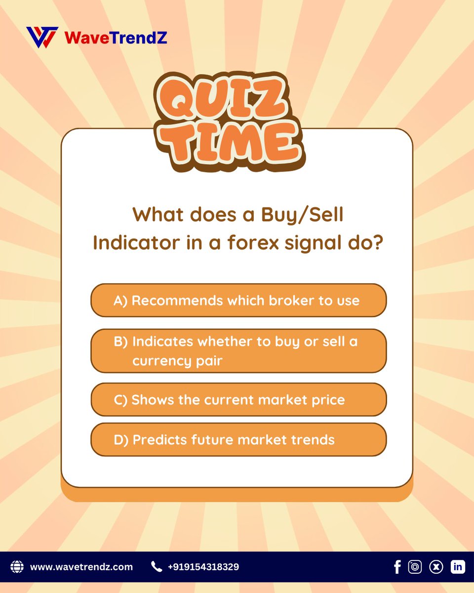 wavetrendz_fx's tweet image. Think you know #forexsignals ?  

Tell us—what does a Buy/Sell Indicator in a forex signal do? 
Comment your answer below! 💬  

Learn how WaveTrendZ&apos;s expert signals can help you make smarter, more profitable trades. 🚀  
 #ForexKnowledge #TradingTips #ForexMarket #WaveTrendZ