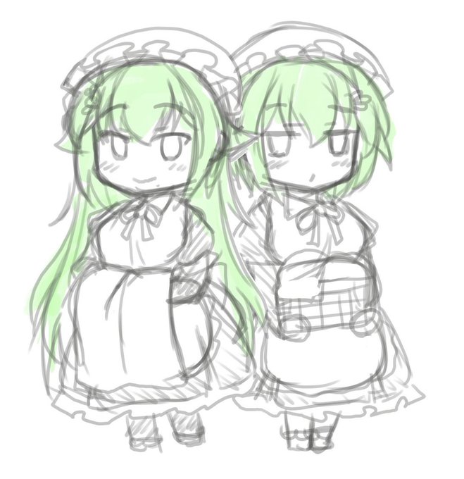 テスラさんとなっちゃんもラフ
この中からどれかをアクキーにしたい 