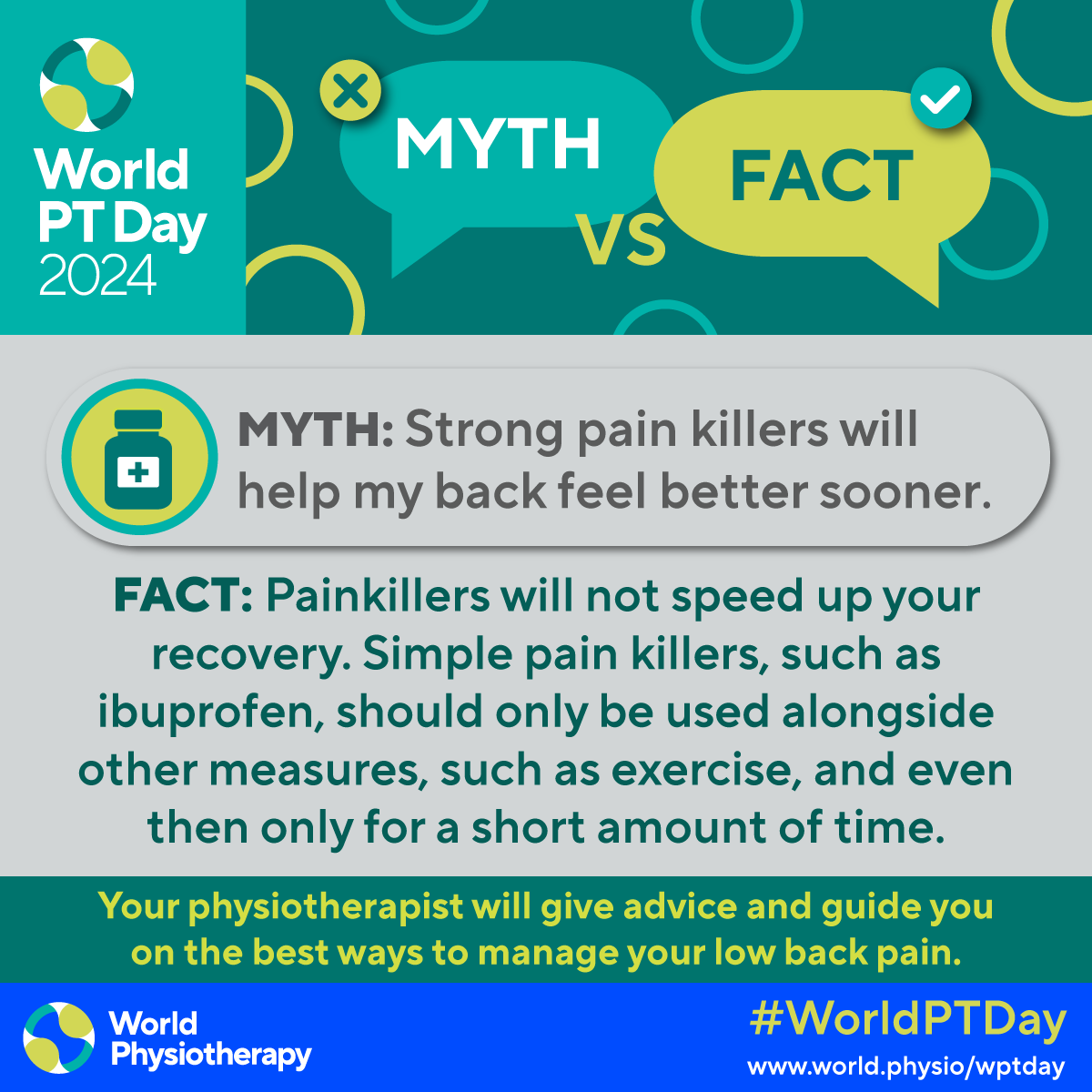 Oyo_NSP's tweet photo. Take steps in the right direction! 
Here are myths about Low back pain you shouldn't believe

#WorldPhysiotherapyDay
#OYNSP
#Physiotherapy 
#MovementForLife
#FightAgainstLowBackPain https://t.co/dGodOt9eRi