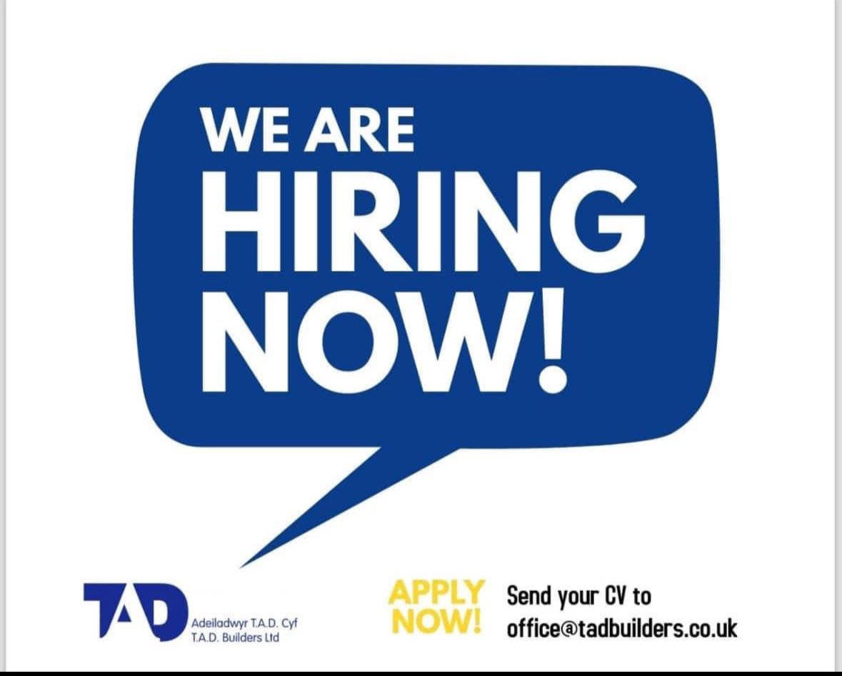 TAD Builders Ltd (@tadbuilders) on Twitter photo We are looking to strengthen our team and looking to employ the following due to several contract awards -
Labourers
Bricklayers
Carpenters
Plasterers
For further information please contact us or send over a CV to office@tadbuilders.co.uk
Please share 👍 We are looking to strengthen our team and looking to employ the following due to several contract awards -
Labourers
Bricklayers
Carpenters
Plasterers
For further information please contact us or send over a CV to office@tadbuilders.co.uk
Please share 👍