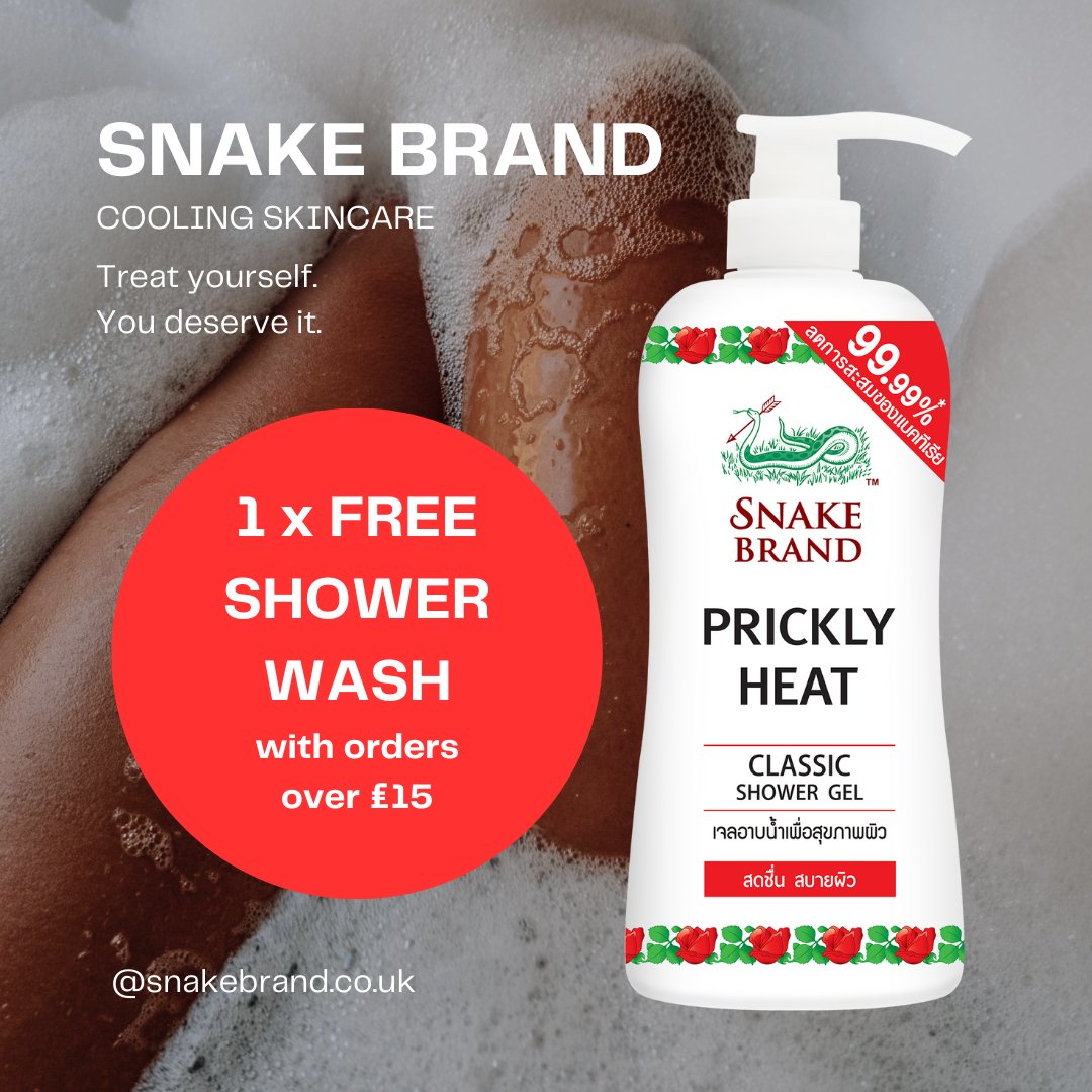 SnakeBrandUK's tweet image. 🔥 SEPTEMBER SALE!🔥

We're giving away 1 x FREE Snake Brand 450ml shower gel with all orders over £15! 😍

Use @SnakeBrandUK shower gel to soothe #rashes, reduce #itching and give you a fresh start to the day!😌👍

➡️ Buy with FREE shipping here 👉
snakebrand.co.uk/collections/