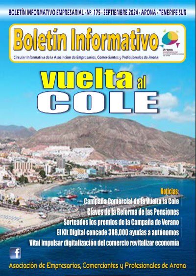 AECPArona's tweet image. 🔵 Ya puedes consultar el boletín informativo de los empresarios de #Arona correspondiente al mes de septiembre
⏬️⏬️⏬️⏬️⏬️⏬️⏬️⏬️ 
empresariosdearona.com/index.php/noti…