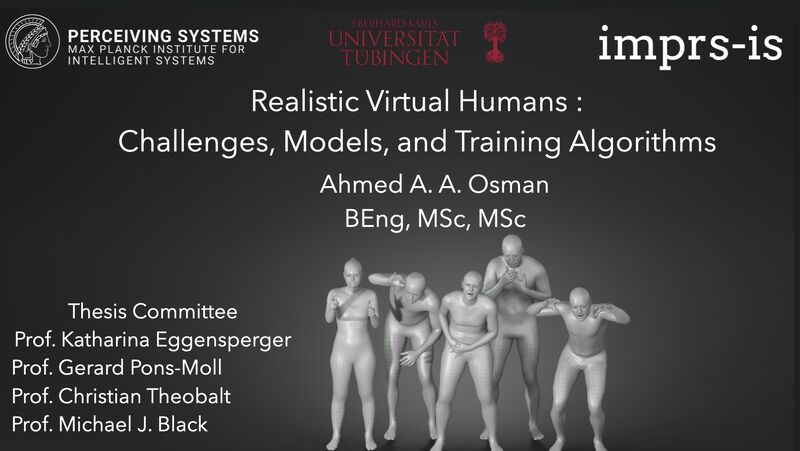 Yesterday marked a significant milestone in my career as I successfully completed my PhD defense. I would like to express my gratitude to my advisor <a href="/Michael_J_Black/">Michael Black</a>, and my thesis committee members, <a href="/GerardPonsMoll1/">Gerard Pons-Moll</a>, <a href="/VcaiMpi/">VCAI - MPI for Informatics</a>, and @KEggensperger.
