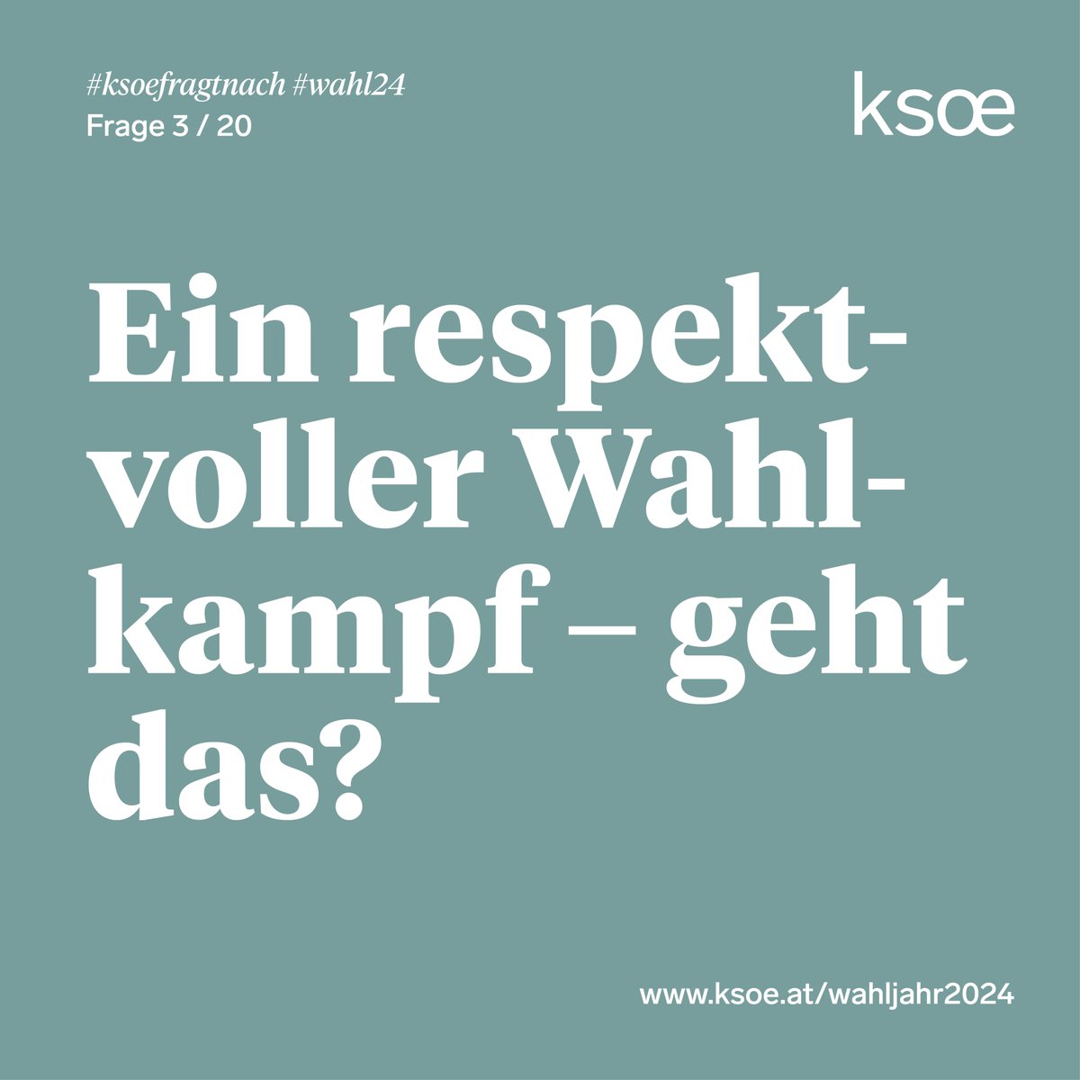 #Ksoefragtnach Frage 3/20:   

Wie bewerten Sie die Zusammenarbeit mit anderen politischen Parteien, und was zeichnet für Sie einen respektvollen und konstruktiven politischen #Wahlkampf aus?

👉 ksoe.at/pages/ksoe_upd…

<a href="/OeParl/">Parlament Österreich</a> #Wahl24 #nrw24 #gscheitwaehlen #DemokratieWählen
