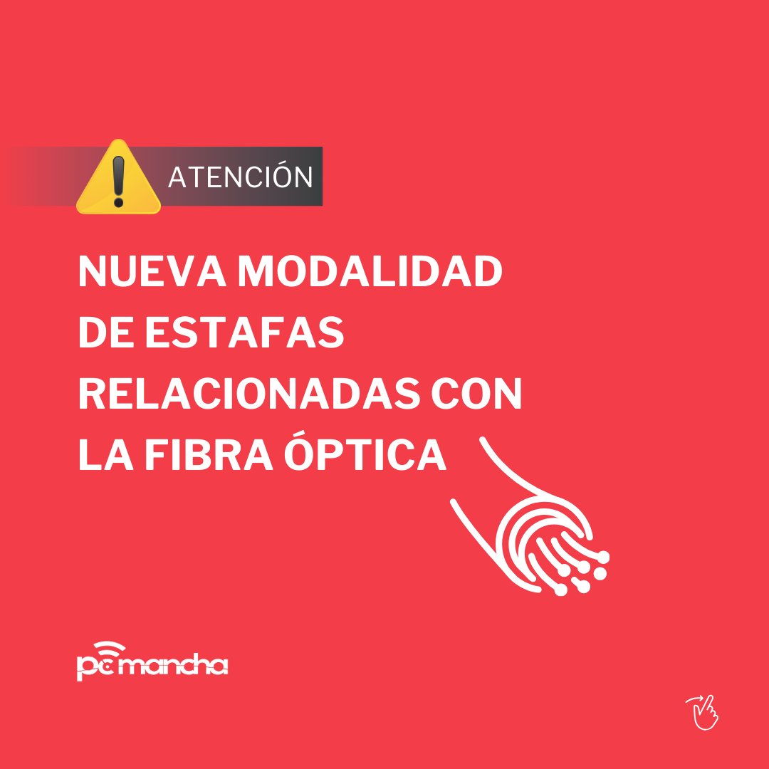 pcmancha_com's tweet image. 🔴 IMPORTANTE: nueva estafa de fibra óptica.

#PCMancha #SeguridadCiudadana #EvitaEstafas #ServicioPublico