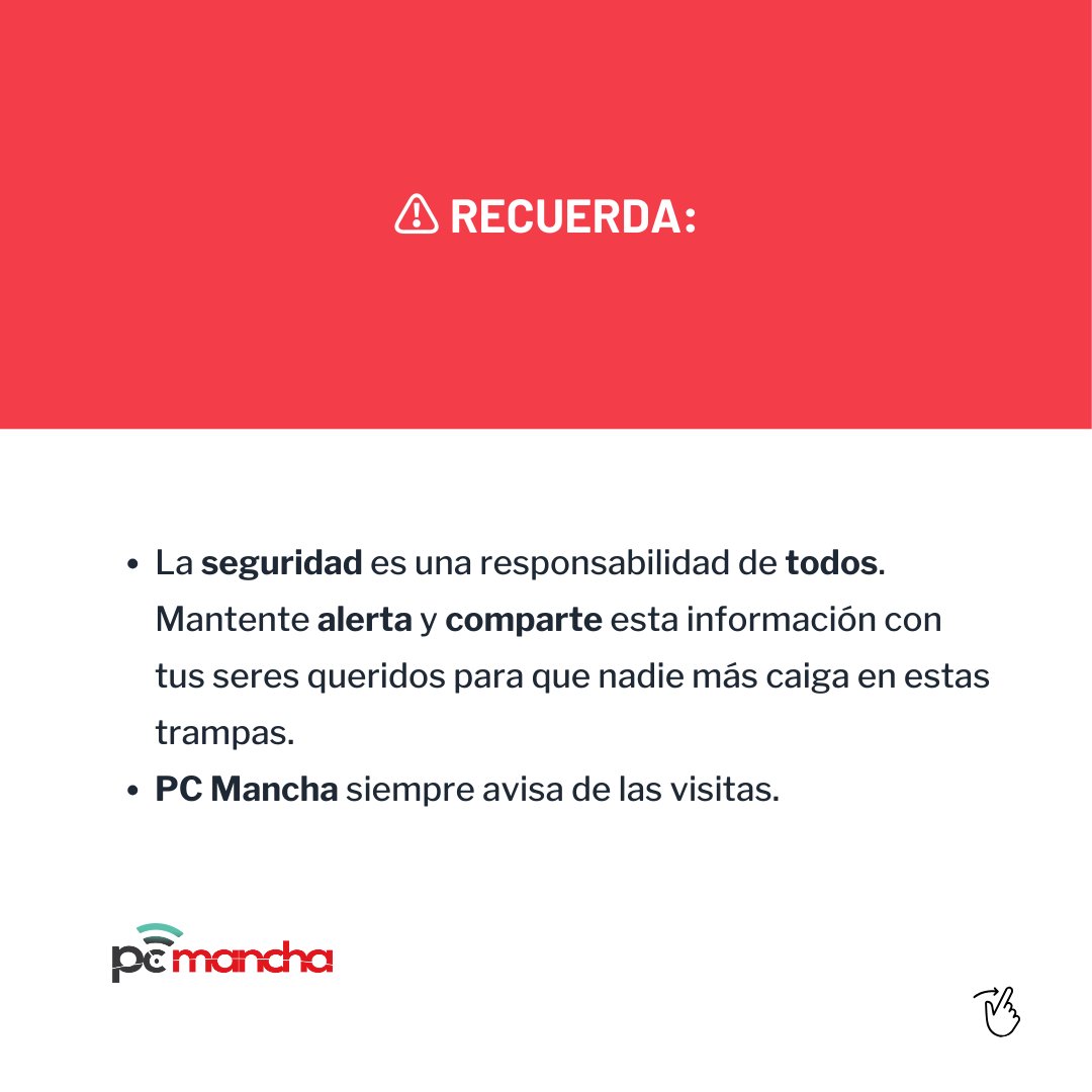 pcmancha_com's tweet image. Te contamos cómo protegerte: desliza y descubre cómo evitar ser víctima de estos estafadores.

#PCMancha #SeguridadCiudadana #EvitaEstafas #ServicioPublico