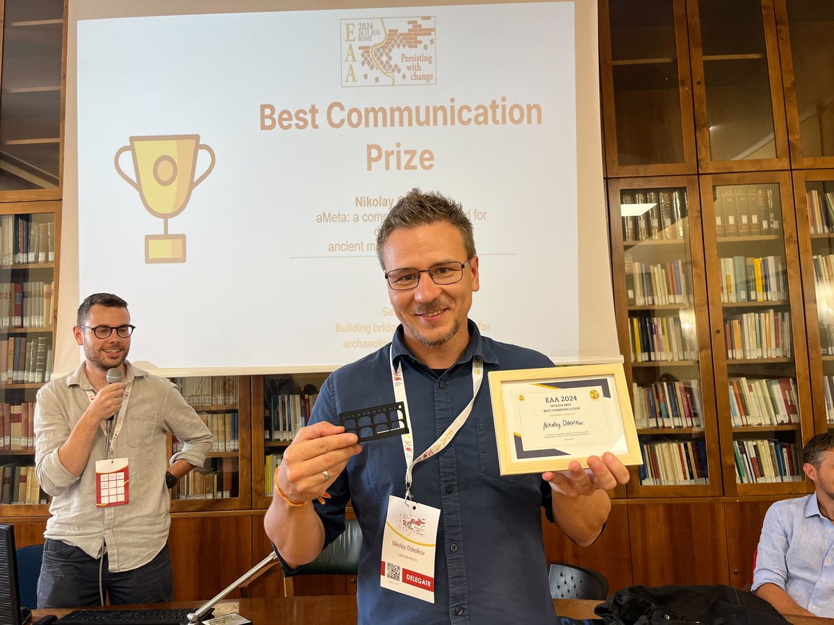 Nikolay Oskolkov (@nikolayoskolkov) on Twitter photo Best talk prize at EAA2024 <a href="/archaeologyEAA/">European Association of Archaeologists</a>, session #854 last week in Rome. Very honored, was fantastic to meet my colleagues, thank you very much for the great organization <a href="/Maria_Lopopolo/">Mary ThePeople</a> <a href="/Bonucci_B/">Biancamaria Bonucci</a> <a href="/notmaxib/">Maxime Borry</a> <a href="/Aleks_Pach/">Aleksandra Laura Pach</a> @microQuaglia! Best talk prize at EAA2024 <a href="/archaeologyEAA/">European Association of Archaeologists</a>, session #854 last week in Rome. Very honored, was fantastic to meet my colleagues, thank you very much for the great organization <a href="/Maria_Lopopolo/">Mary ThePeople</a> <a href="/Bonucci_B/">Biancamaria Bonucci</a> <a href="/notmaxib/">Maxime Borry</a> <a href="/Aleks_Pach/">Aleksandra Laura Pach</a> @microQuaglia!
