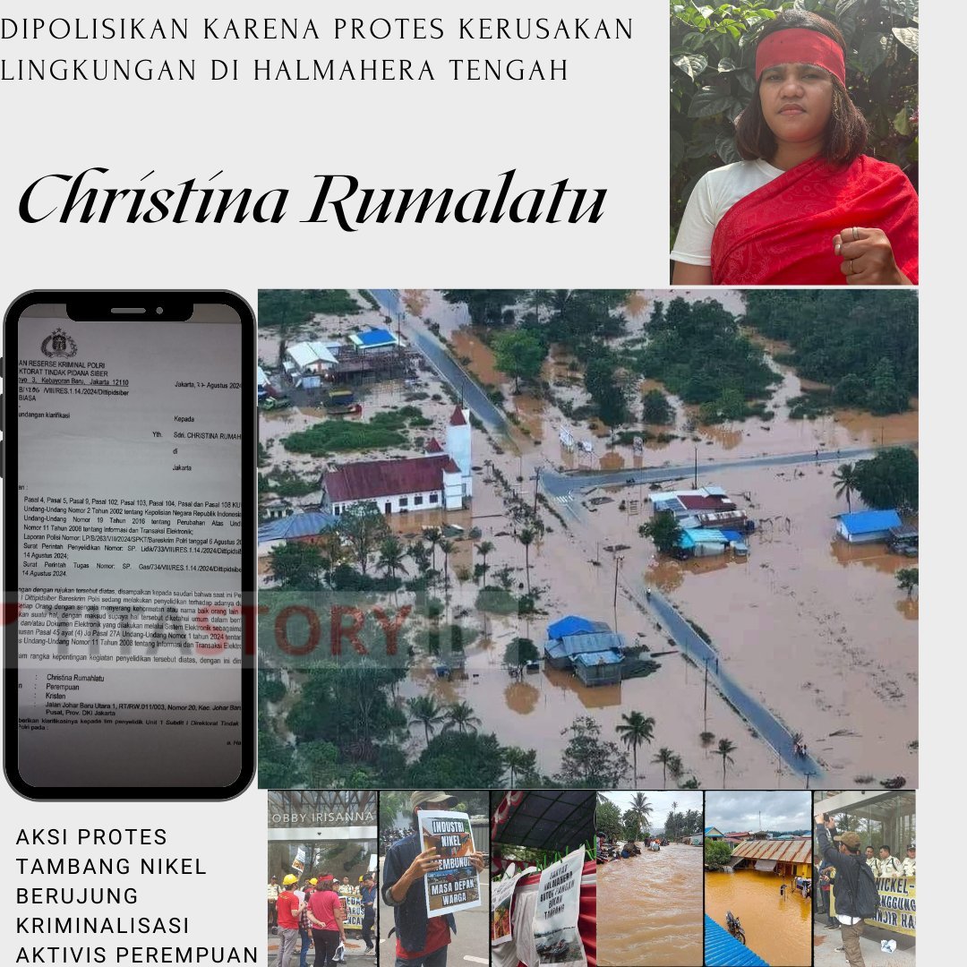 Christina Rumahlatu, aktivis Maluku kini kuliah di Jakarta, dilaporkan ke Mabes Polri dgn tuduhan menghina seorang jenderal, juga asal Maluku, dengan dugaan terlibat tambang nikel di Pulau Halmahera titastory.id/aksi-protes-ta…