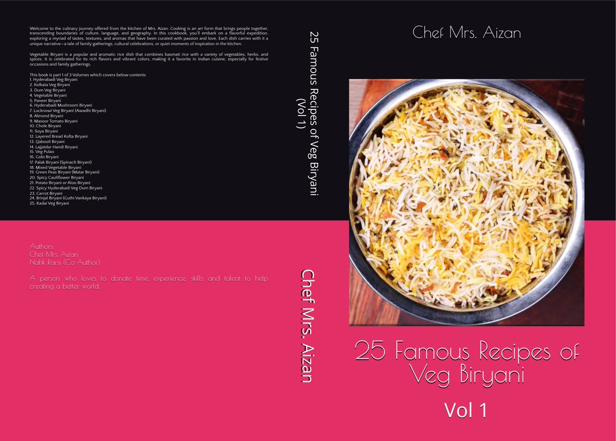 NahkRarsi's tweet photo. “25 Famous Recipes of Veg Biryani (Vol 1)" by "Chef Mrs. Aizan" is now available.
https://t.co/OMq7VerLoj
#books #ebook #author #cookbook #receipies #biryanirecipe #vegetarian #vegbiriyanirecipe #nahkrarsi #fixingknowledge #amazon #kdp #kindleunlimited #kindlebooks #mrsaizan https://t.co/pGn5uNdfyK