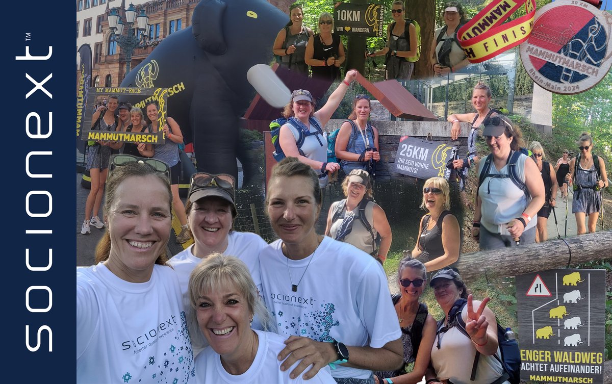 Socionext_EU's tweet image. Socionext Keeps Moving!
&quot;Mammutmarsch Rhein-Main&quot; on August 24th, trekking 30 km through the beautiful Taunus region.
Whether we’re advancing our SoC solution business or taking on new trails, Socionext is always on the move. Well done to all!
#SystemOnChip #Mammutmarsch