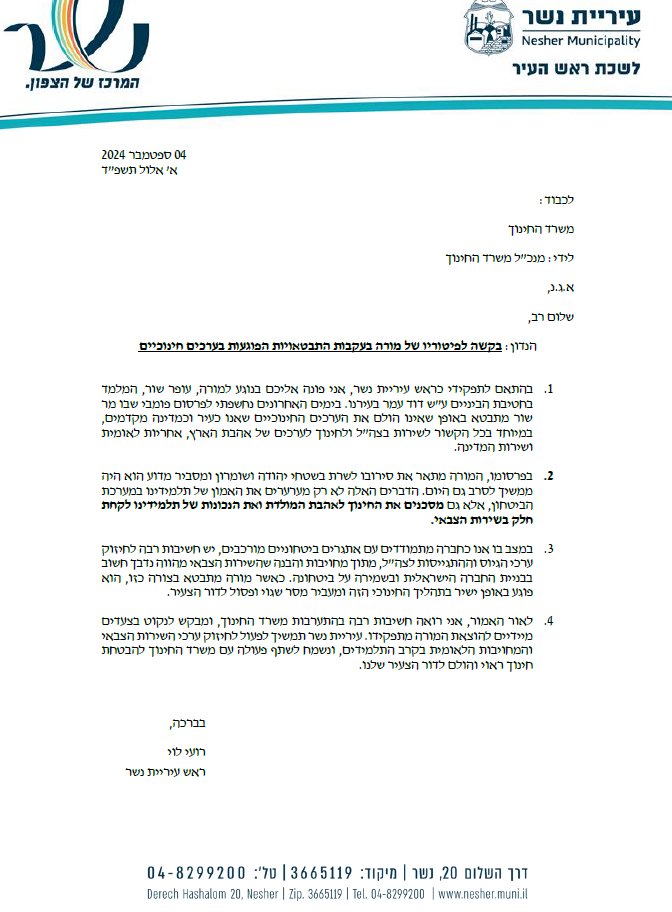 רועי לוי - ראש העיר נשר וסגן יור מרכז שלטון מקומי tweet media