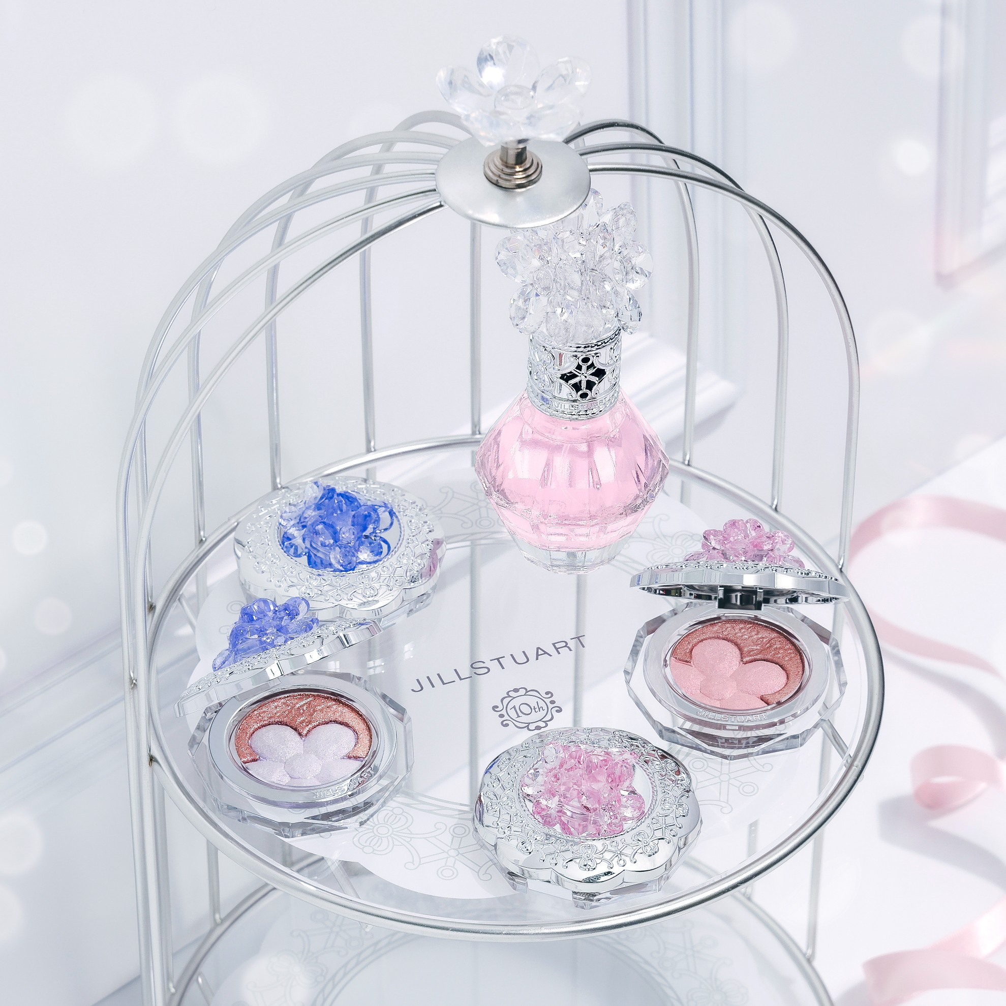 JILLSTUART ★ 鳥かごデザインのオリジナル２段式コスメトレイ 届いたよ❤️kawaii💕 #ジルスチュアート #JILLSTUART
