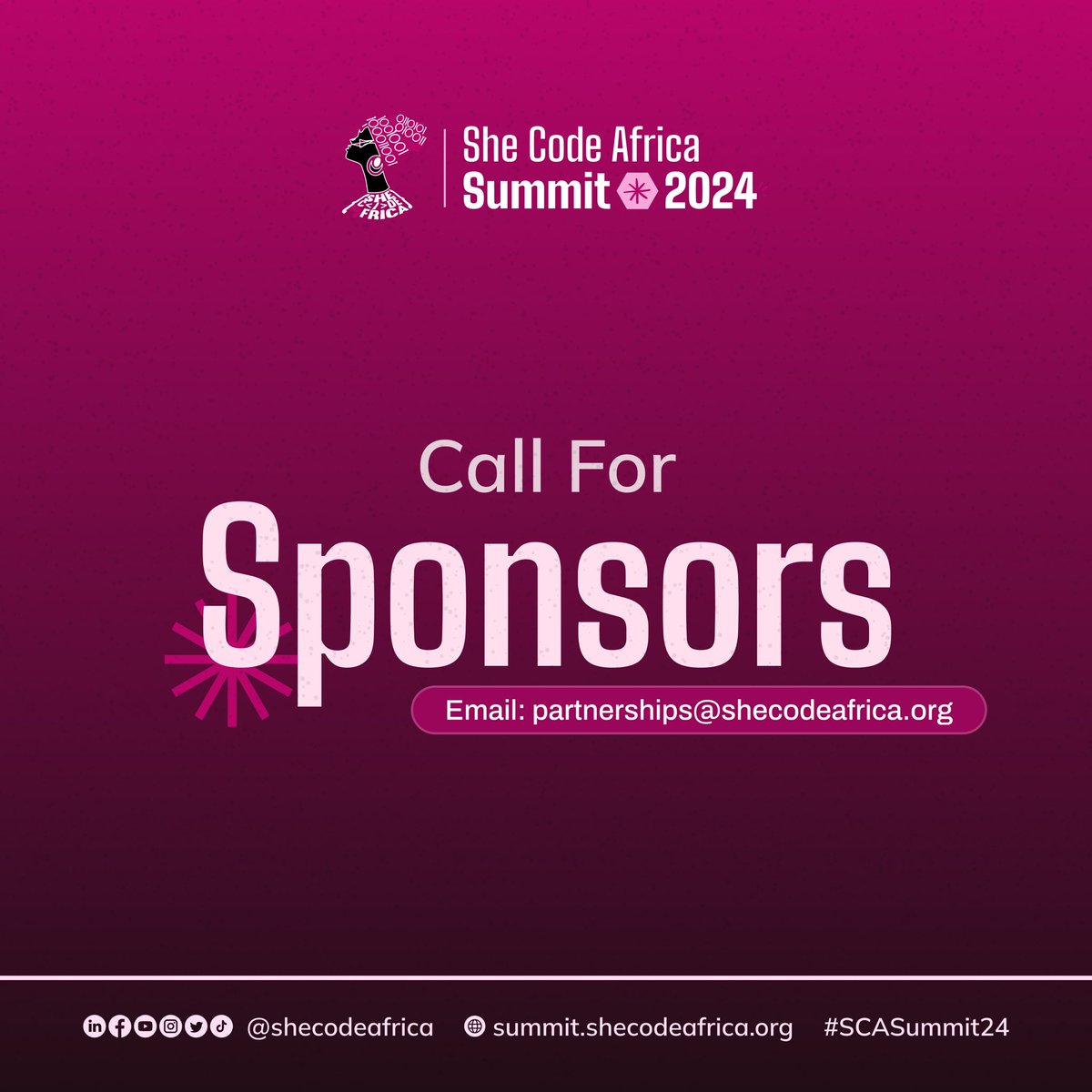 SheCodeAfrica's tweet image. Thank you @Samson_Goddy 👏🙌🙌

We need more African Women and young girls at the #SCASummit24, the largest African Women-only event and that can only be possible through your donations and sponsorship ❤️🙌

Interested in sponsoring #SCASummit24 or sponsoring more ladies to…