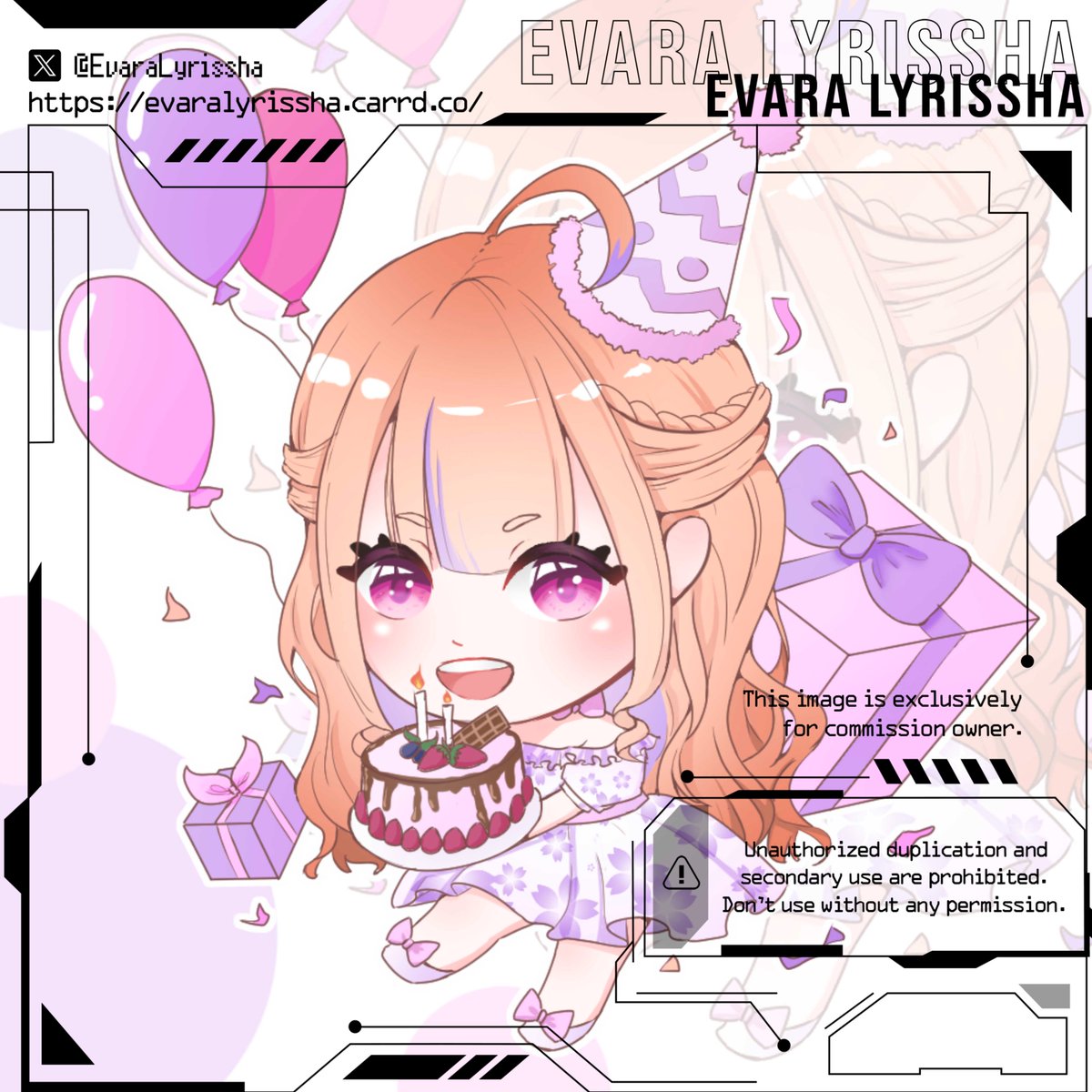 Halo~
Karena sedang BU, jadi aku buka komis seperti ini ya 💜✨
Untuk pricelist, sample dan info lain, bisa cek lyrisshacommission.carrd.co
Jika berminat bisa dm aku ya 📷
Terimakaciii 💜