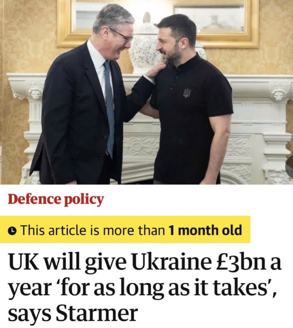 Instead of giving £3bn a year to Ukraine, the government should be spending £3bn a year “for as long as it takes” on supporting our farming and fishing industry. Ensuring our own food security has to be a priority.