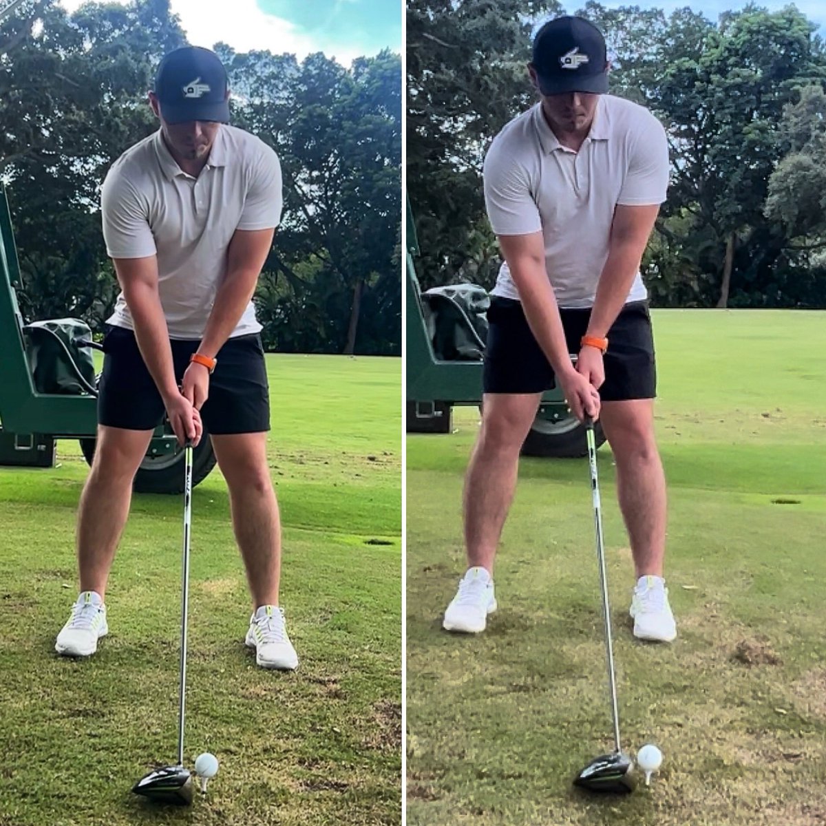 ejmacdonaldpga's tweet photo. 🔍 #DriverSetUp⛳
Left: Shoulders slightly open, ⚽️ towards the middle, less tilt leading to weaker drives and less 🎯.
Right: Shoulders square, ⚽️ more ➡️, improved tilt, setting up for 💪, more consistent shots.

A simple adjustment can make the difference! #GolfTips #GolfSwing https://t.co/7w0meMk2kQ