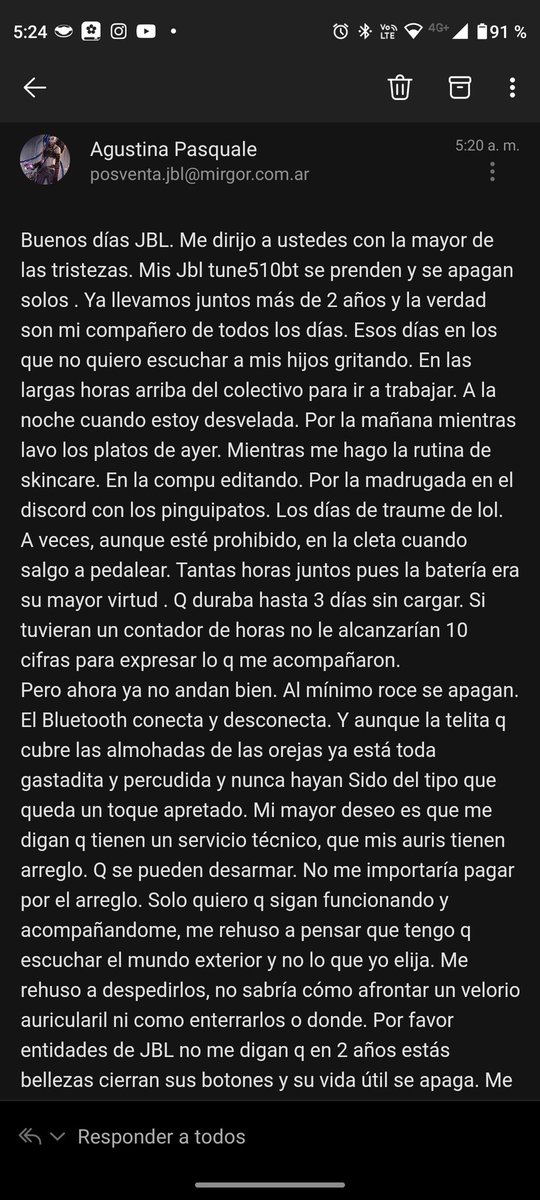 agusnessie's tweet photo. Les escribí al mail porq estoy sufriendo @JBLaudio pero por si no lo leyeron ahí lo adjunto acá: https://t.co/e917CzW4Cg