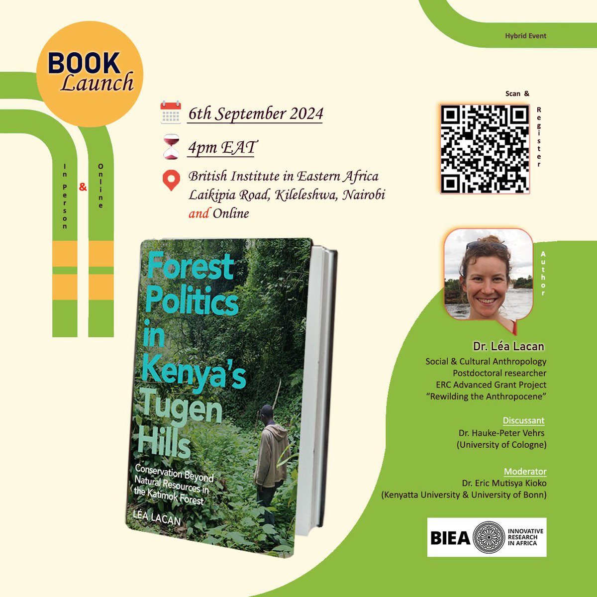 Léa Lacan (@lacan_lea) on Twitter photo This Friday: I will launch my book "Forest Politics in Kenya’s Tugen Hills – Conservation Beyond Natural Resources in the Katimok Forest" at <a href="/The_BIEA/">British Institute in Eastern Africa</a> in Nairobi & Online (4 pm, EAT). Click here us06web.zoom.us/meeting/regist… to register! This Friday: I will launch my book "Forest Politics in Kenya’s Tugen Hills – Conservation Beyond Natural Resources in the Katimok Forest" at <a href="/The_BIEA/">British Institute in Eastern Africa</a> in Nairobi & Online (4 pm, EAT). Click here us06web.zoom.us/meeting/regist… to register!