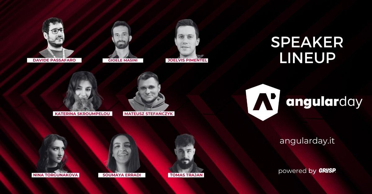 jsday | April 7-8, 2025 | Bologna (@jsconfit) on Twitter photo 🚀 Are you ready to elevate your Angular applications and stay ahead of the curve?🎉 Join us for an immersive experience with:
<a href="/sumy92/">Soumaya Erradi</a> Nina Torgunakova <a href="/DavidePassafaro/">Davide Passafaro</a> <a href="/tomastrajan/">Tomas Trajan</a> Gioele Masini <a href="/psybercity/">Katerina Skroumpelou 🦋</a> <a href="/m_stefanczyk/">Mateusz Stefańczyk</a> Joelvis Pimentel
#angularday24
📍Verona | 📆 8.11.24 🚀 Are you ready to elevate your Angular applications and stay ahead of the curve?🎉 Join us for an immersive experience with:
<a href="/sumy92/">Soumaya Erradi</a> Nina Torgunakova <a href="/DavidePassafaro/">Davide Passafaro</a> <a href="/tomastrajan/">Tomas Trajan</a> Gioele Masini <a href="/psybercity/">Katerina Skroumpelou 🦋</a> <a href="/m_stefanczyk/">Mateusz Stefańczyk</a> Joelvis Pimentel
#angularday24
📍Verona | 📆 8.11.24