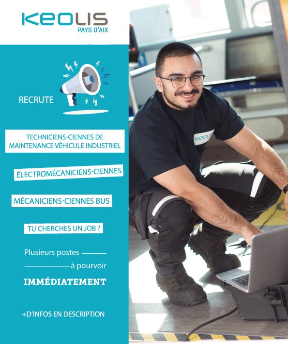 🚍✨ Keolis Pays d'Aix recrute ! 

Pour nous rejoindre c'est par ici :
🔗 careers.keolis.com/aix/go/Pays-d&…
✉️ mail : recrutement.aix@keolis.com

#Recrutement #Conducteurs #Mécaniciens #KeolisPaysdAix #NouvelleOpportunité