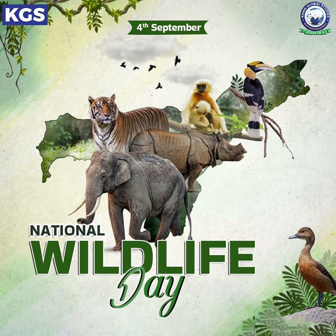kgs_live's tweet photo. आइये इस National Wildlife Day पर हम सब मिलकर वन्य जीवों की रक्षा करने में अपना अमूल्य योगदान दें और प्रकृति के कल्याण के लिए उनकी सुरक्षा एवं संरक्षणता के प्रति सभी को जागरूक करें।🐘🐅
.
.
.
#wildlife #safeanimals #saveanimals #animalsafety #wildanimals #wildlifeday #animals #indianwildlife #nationalwildlifeday #currentaffairs #didyouknow #khanglobalstudies #khansirpatna #khansir