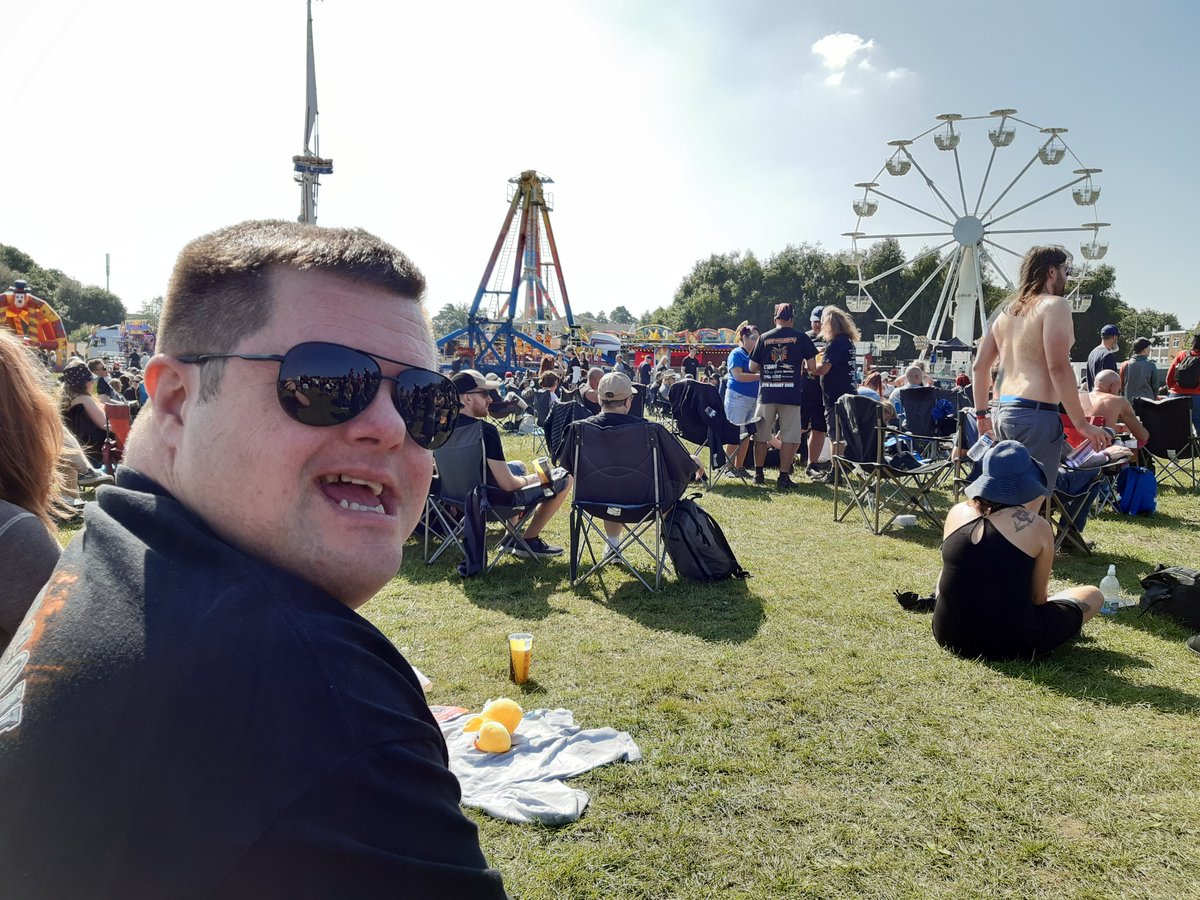 BoltonCares's tweet image. Graham in our Supported Living service rocking out to his favourite songs from bands such as ACDC, Pearl Jam and Metallica at the Festwich rock tribute band festival in Heaton Park. #Makingthingspossible loving life and having the best fun ever ❤️🧡