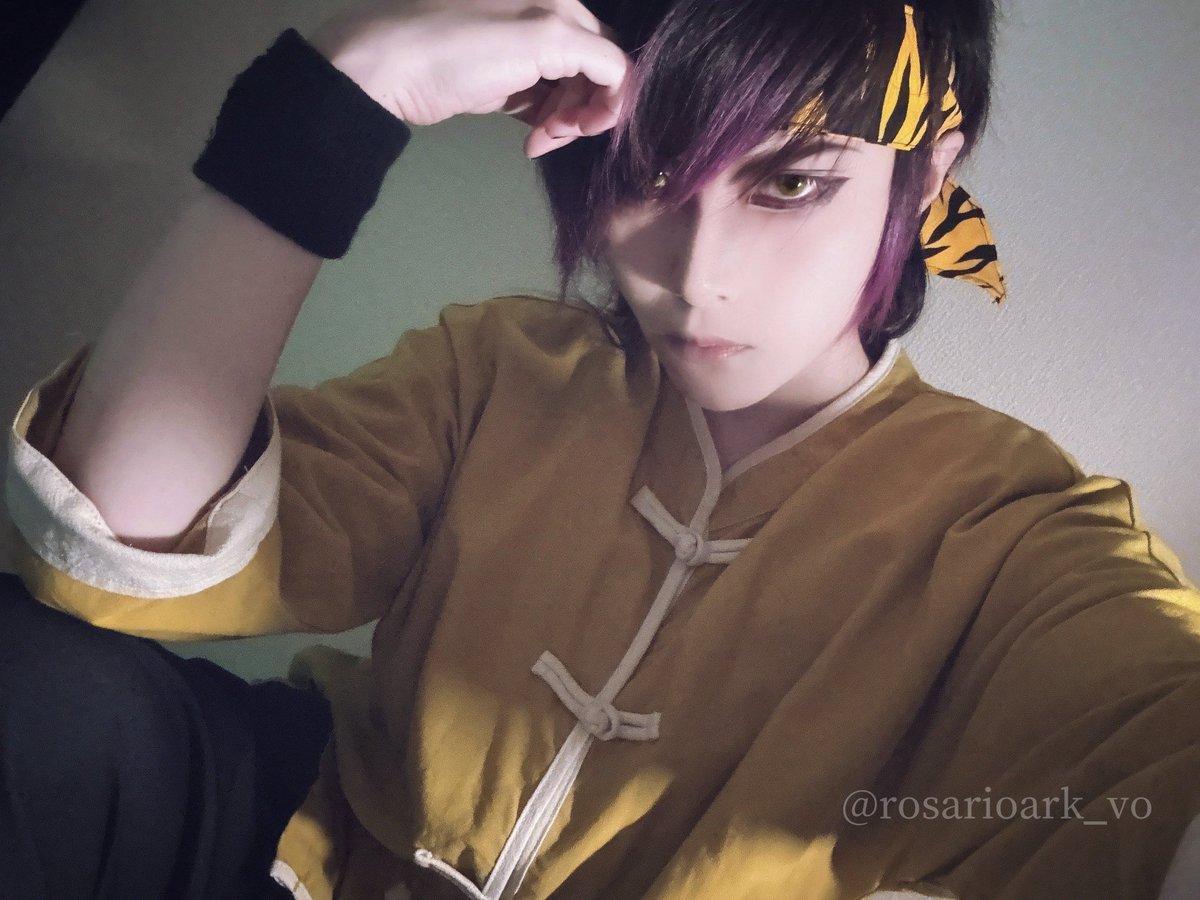 良牙くんぽい服買ったので 虎柄の布買ってバンダナも作りました🤟 地毛