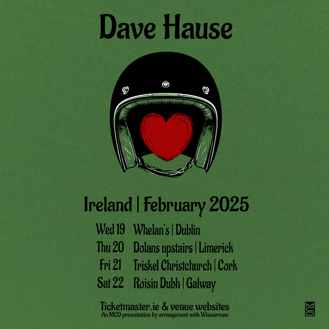 American singer songwriter <a href="/hausedave/">Dave Hause</a> announces Irish Tour kicking off at Whelans, Dublin on February 19th 2025 🍀 

BOOK NOW🎫 
bit.ly/Dave-Hause-TM