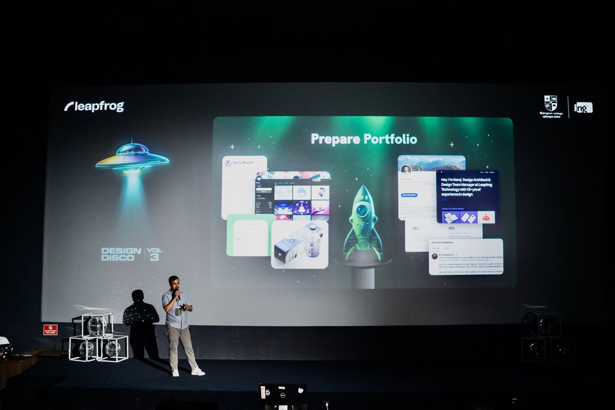 sarooooj's tweet photo. 🛸👽🪩 Thrilled to share that Design Disco V3 was a huge success! 🌟 Grateful to everyone who made it possible. I also presented a quick session on “Getting Hired as a Designer” Big thanks to everyone who attended. Looking forward to the next one! #DesignDisco https://t.co/pWbsTI3rgg